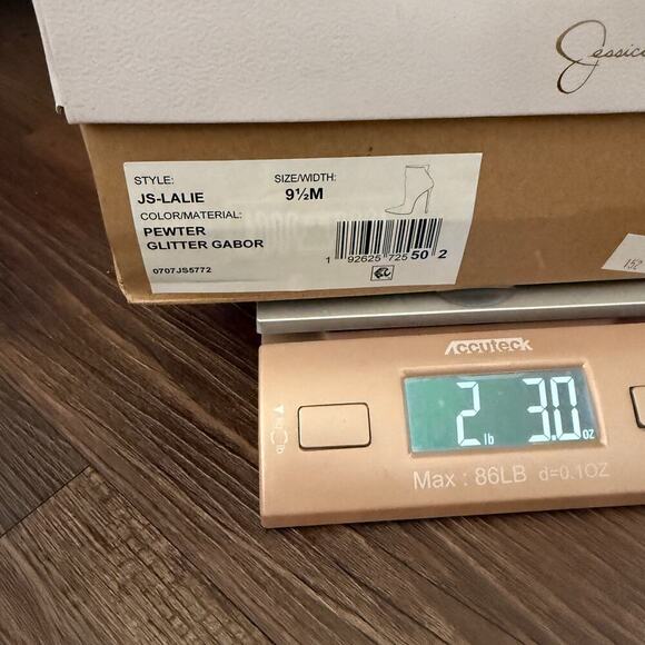 Jessica Simpson sz 9.5 metallic silver mobwife high heel sock boots NWT‎ - Picture 10 of 10